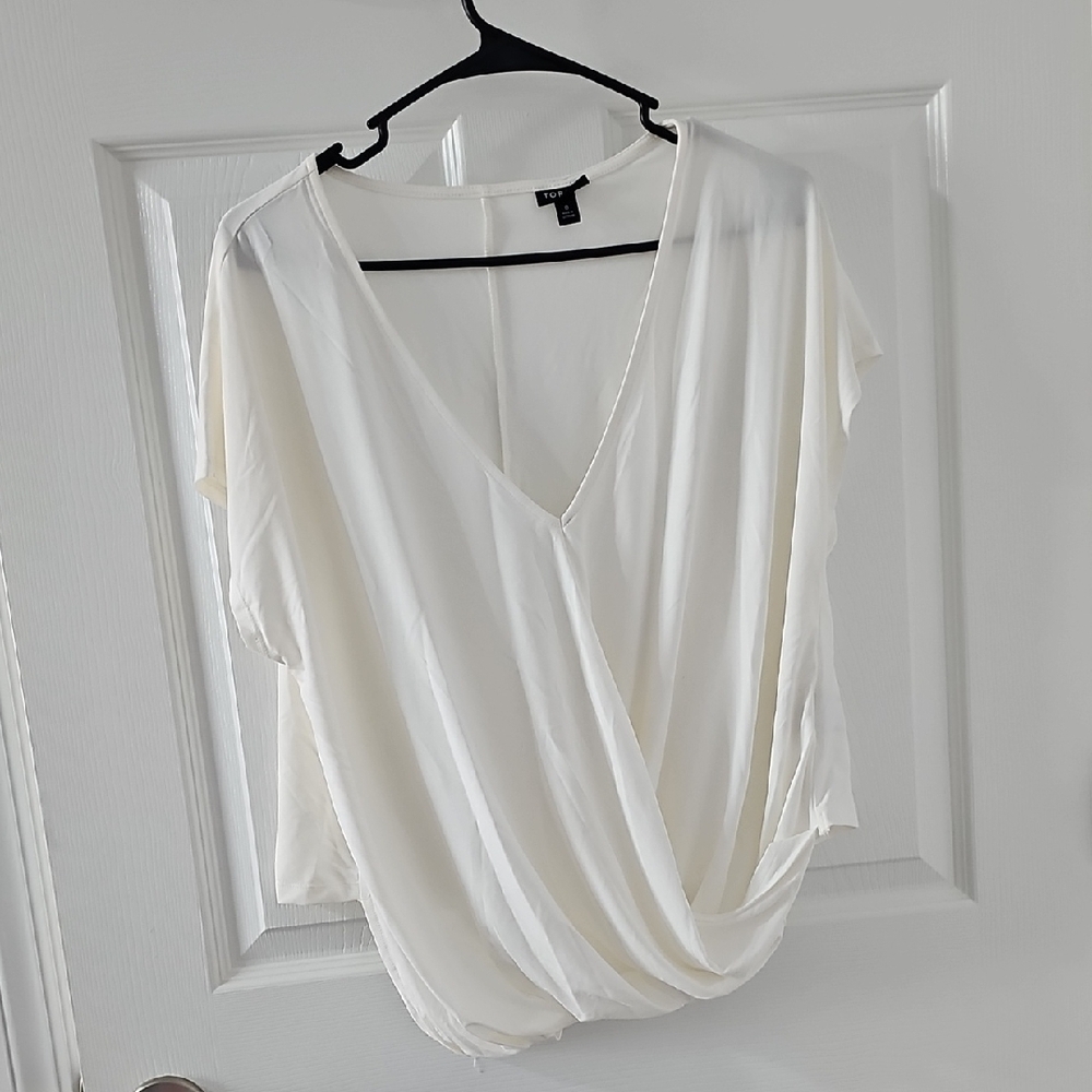 Elegant White Draped Top